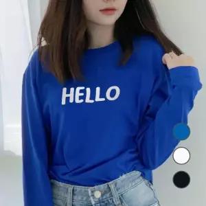 [험블스튜디오] 헬로우 레터링 환절기 홈웨어 긴팔티