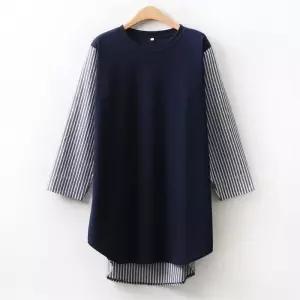 아이우먼 언발줄지배색롱티 WW8996M011 빅사이즈