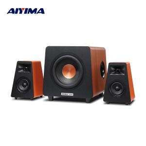 AIYIMA 2.1 채널 블루투스 스피커 800X 서브 우퍼 하이파이 홈 사운드 시어터 우드 조합 DIY 책장