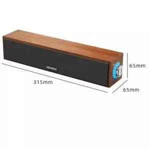 새로운 긴 스트립 USB 유선 블루투스 듀얼 스피커 나무 작은 컴퓨터 노트북 사운드 바 데스크탑 중저음