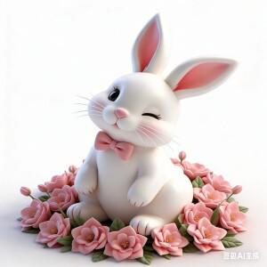 작은 토끼 실리콘 베이킹 몰드 핑크 나비넥타이 꽃 모양 초콜릿 퐁당 케이크 장식