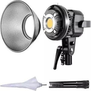보웬스 마운트 키트가 장착된 GVM 80W CRI97 5600K 디밍 가능한 LED 비디오 조명 반사경이 유튜브 브이로그