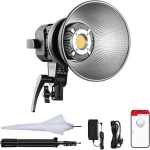 엄브렐러 스탠드가 장착된 GVM 80W LED 비디오 조명 키트 보웬 마운트가 CRI97 5600K 디밍 가능 연속 출력