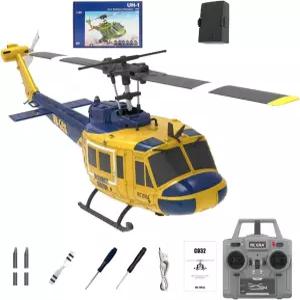 LETGDIYMOC RC ERA C032 UH-1 휴이 헬리콥터 1/48 스케일 6CH 2.4G 플라이바리스 자이로 안정화 항공기