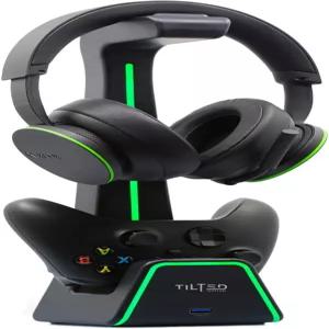 PS5 및 Xbox 시리즈 X 충전소용 틸티드 네이션 3 in 1 게임 헤드셋 컨트롤러 스탠드 - 플레이스테이션