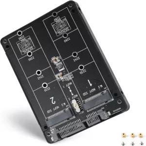 ELUTENG M.2 SATA NGFF에서 어댑터까지 NVME/M.2 PCIE 지원 없음 6Gbps 듀얼 MSATA B 키 M SSD에서 2.5인치