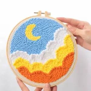 [제이큐]DIY 펀치니들키트 밤하늘 십자수 자수용품