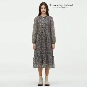 [Thursday Island] A라인 패턴 중기장 원피스(T246MOP144W)