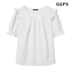 핀턱 벌룬 반팔 블라우스 (GPBBA051D)