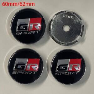 4Pcs 62mm/60mm 자동차 휠 센터 허브 캡 림 커버 도요타 GR 스포츠 Corolla RAV4 C-HR Yaris Camry Prado P