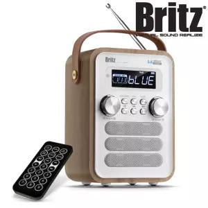 브리츠 BA-C7 Plus 올인원 블루투스 스피커 우드 라디오 탁상용 시계 알람 SD카드재생 USB재생 AUX단자