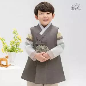[보리보리/금동이한복]남잿빛색동 아동한복 남아한복 AM217