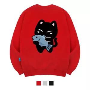 엘라모 기모M 피쉬앤캣 맨투맨 남녀공용 빅사이즈 S~4XL