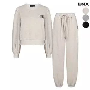 기모 퍼프 자수 맨투맨 조거 팬츠 셋업