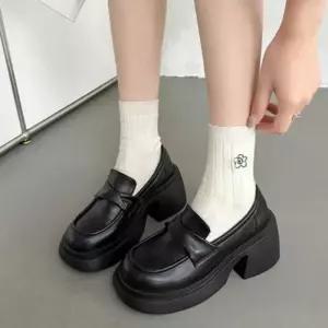 [라일리] Rly 캐주얼 여성 리본 귀여운 통굽 페니 로퍼 구두