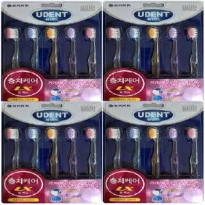 유한양행 유덴트 충치케어 엘엑스 작은헤드 25mm 5개입 4팩 2단미세모칫솔