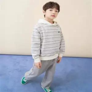 BI6141U123 빈폴 키즈 공용 셔츠 블라우스 상의 스트라이프 후드 스웨트 상하세트