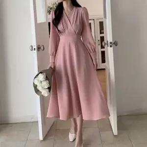 브이넥 데일리 정장룩 우아한 데일리옷 원피스 결혼식룩