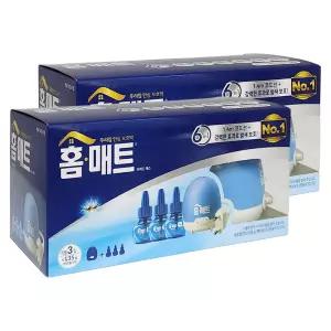 홈매트 리퀴드 에스 코드형 훈증기+리필액3입 액체전자모기향 2개