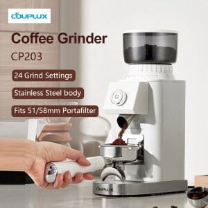 Couplux 커피 그라인더 정밀 그라인딩 기능을 갖춘 가정용 커피빈 그라인더 분리형 깔때기 스탠드 220V