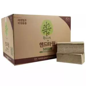 재생핸드타올 5000매 갈색지 종이타올 재생지100 핸드타월 대용량 2464078