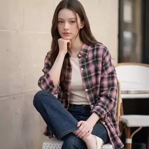 KARRA (77까지)블렌드 톤 체크셔츠_A6F0032
