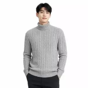 남성 꽈배기 목폴라 니트 티셔츠 ON-KN-QWFLDFJI