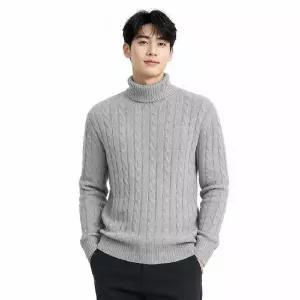 [파파브로]남성 꽈배기 목폴라 니트 티셔츠 ON-KN-QWFLDFJI