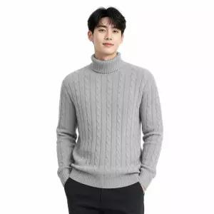 리미드 남성 꽈배기 목폴라 니트 티셔츠 ON-KN-QWFLDFJI