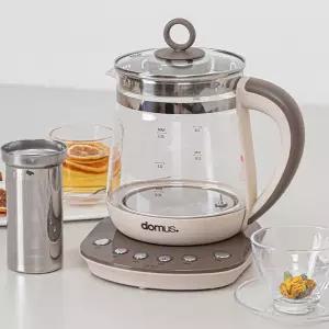 도무스 티칸 전기 유리 티포트 1.5L DMEK-A1508GF 온도조절 보온 포트 티메이커 차탕기