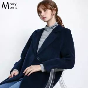 르오트 모리모리스(Morrymorris) 프리미엄 수리알파카 울 스냅 투버튼 미디 코트-사이즈 55~99다양