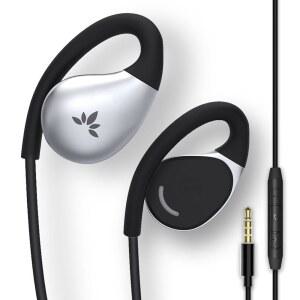 AVANTREE RESOLVE 3.5MM AUX 와이어드 오픈 이어버드 마이크 및 오버이어 후크 포함 | 대형 사이즈 잭이 있는 안드로이드 스마트폰 노트북 PC 호환 사무실 야외 가정용으로 이상적