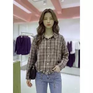 [롯데백화점]SOUP 루즈핏 코튼 체크 셔츠  SC8LS415
