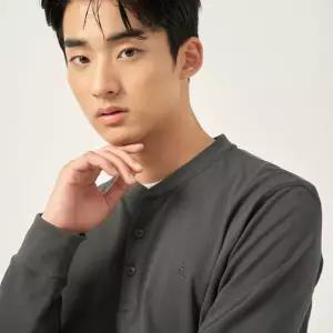 빈폴 멘 피케 헨리넥 긴소매 티셔츠 카키 BC5841C04H 5299030
