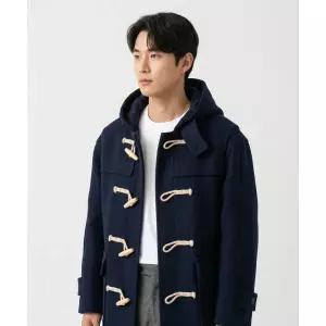 UNTAPPED STUDIO 오버사이즈 헤비 더플 롱 코트 네이비
