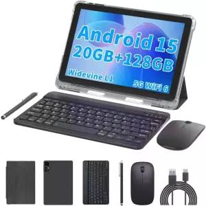 안드로이드 15 태블릿 10인치 20GB RAM ROM 2TB 확장형 2.0GHz 쿼드코어 프로세서 키보드 케이스