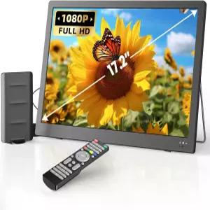 NORTHING 17.2인치 휴대용 TV 안테나 포함 7000mAH 내장 전원 USB/HDMI/AV 입력 캠핑용 주방 침실 RV