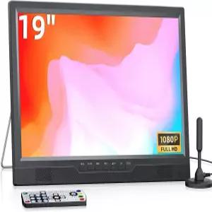 NORTHING 19.2인치 휴대용 TV 안테나 포함 HDMI 입력/AV 입력/USB 포트 1080P LED 소형 스탠드 내장 주방