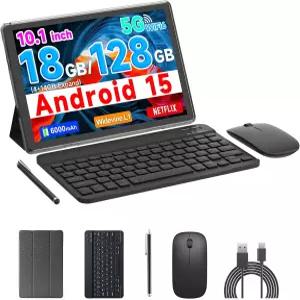 쿠퍼 태블릿 안드로이드 15 10인치 18GB RAM+128GB ROM 2TB 확장형 2.0GHz 쿼드코어 프로세서 5G WiFi6