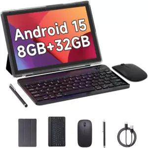 Android 15 태블릿 10인치 8GB RAM+32GB ROM+1TB 확장 1.8GHz 쿼드코어 프로세서