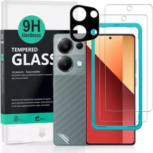 샤오미 레드미 노트 13 프로 4G 6.67인치 9H 경도 강화 유리용 2팩 스크린 프로텍터 1Pc 카메라 렌즈 후면