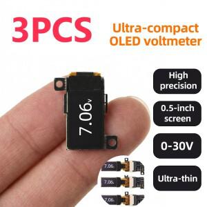 3/1PCS DC 0-30V 미니 디지털 전압계 0.5인치 OLED 디스플레이 고정밀 2/3선 측정기 5Hz/10Hz 조정 가능
