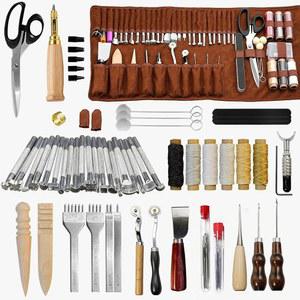 ES NG 72 가죽 공예 도구 키트와 보관 가방 절단 펀칭 재봉 스탬핑 베벨링 및 DIY 프로젝트를 위한 작업 조각 세트