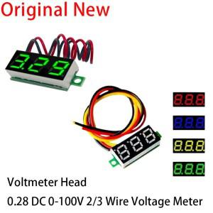 0.28 인치 DC LED 디지털 전압계 0-100V 측정기 자동차 모바일 전원 테스터 감지기 12V 빨간색 녹색 파란색