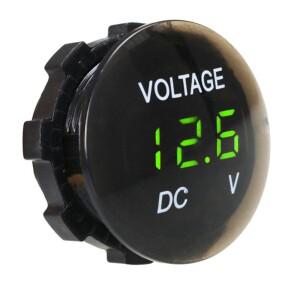 DC 12V-24V 라운드 방수 전압계 모터 보트 바이크 오토바이 자동차 LED 패널 디지털 테스터 디스플레이