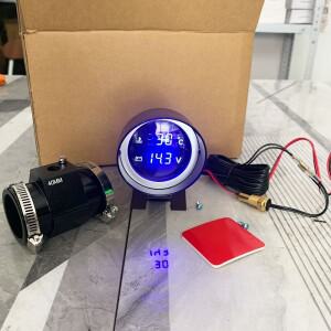 2in 1 LED 디지털 자동차 트럭 수온계 전압계 엔진 온도계 과열 경보 모니터 12V/24V