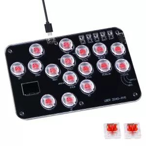 DO-CAM 레버리스 컨트롤러 아케이드 스틱 R16 PC/PS3/PS4/Steam/Switch용 올 버튼 터보 기능 및 커스텀