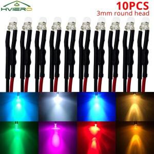 10Pcs 3M 호환m 라운드 탑 라이트 비즈 사전 유선 LED 워터 클리어 호환 케이블 20cm 흰색 장식 Ling 방출