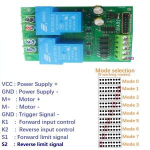30A DC 12V 24V 릴레이 모듈 커튼 커튼 자동 도어 용 다기능 정방향 역방향 시작 중지 푸셔 모터 컨트롤러