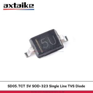 50PCS SD05.TCT 5U 6U SOD-323 SD05 5V SD12 12V 350W ESD 보호용 단일 라인 TVS 다이오드 SMD
